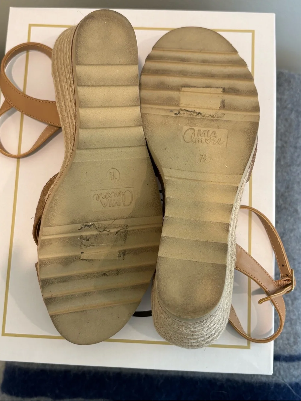 Mi Amore Alisha Wedge Sandal — Tan/Brown